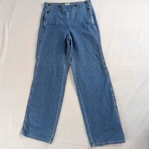 VTG High Rise Sailor Button Wide Leg Jeans 90s
